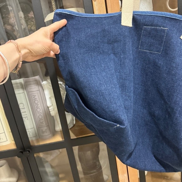 MOTHER denim tote bag patchwork recycled dark wash jeans mothers day - Picture 8 of 8